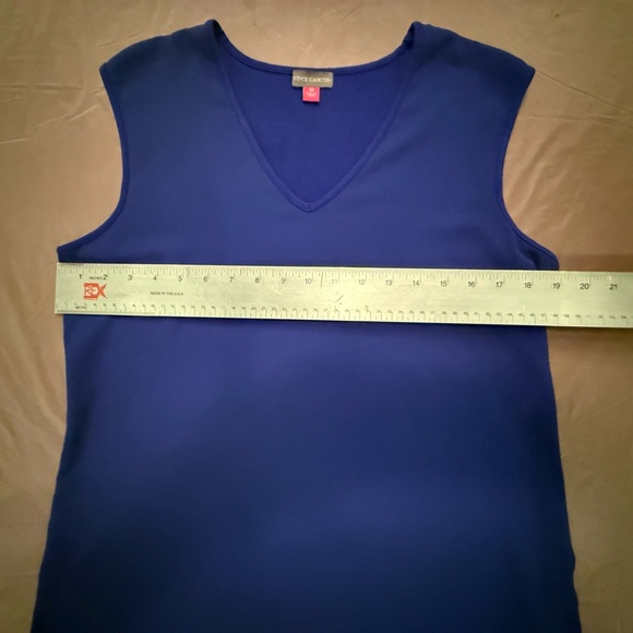 Vince Camuto Sleeveless Royal Blue V-neck Blouse Size Medium - Picture 6 of 8